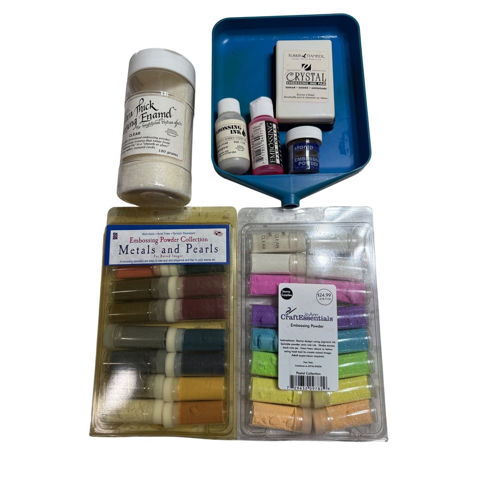 Crafting LOT Embossing Powder Multicolor Metallic Pastel Set Scrapbook Cards